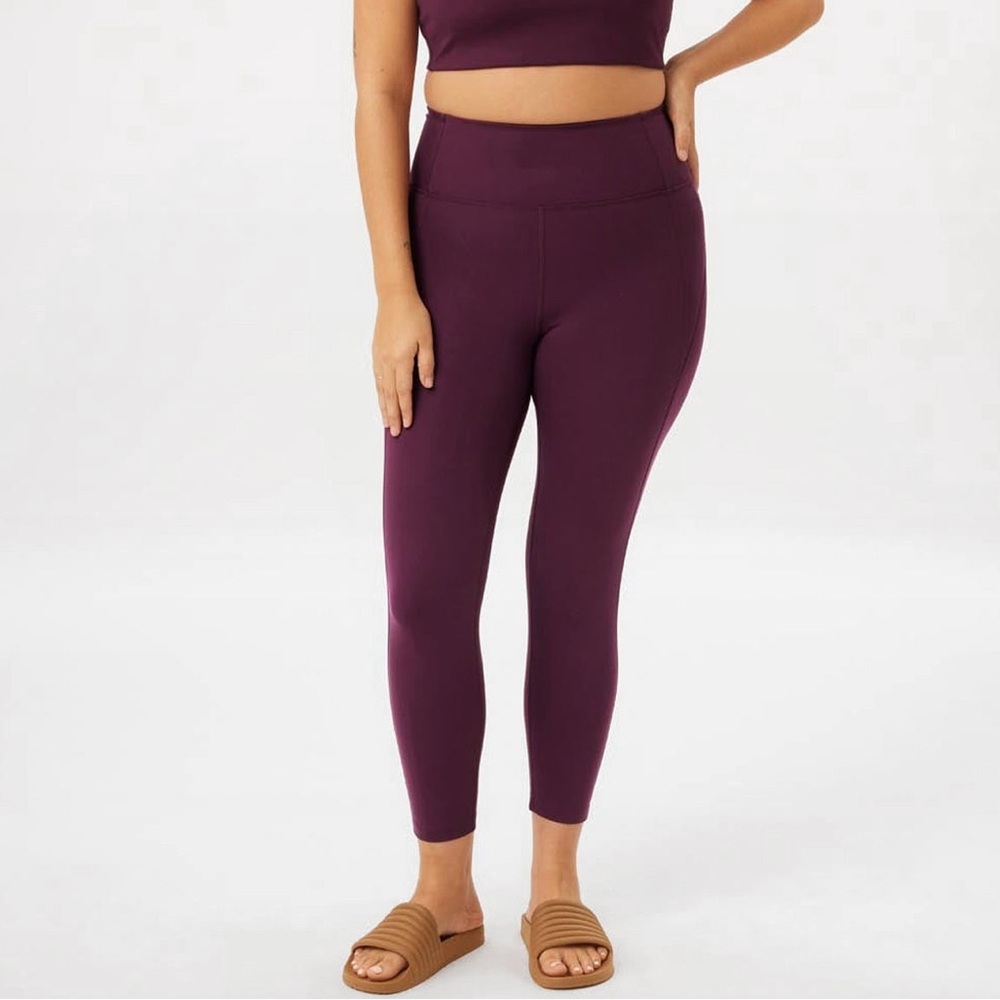 Girlfriend Collective Plum High-Waisted 7/8 Leggings Size Medium